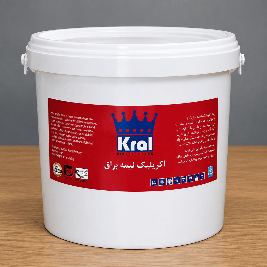 IMG_0488 رنگ اکریلیک نیمه براق کرال ۴ کیلویی - تصویر 1